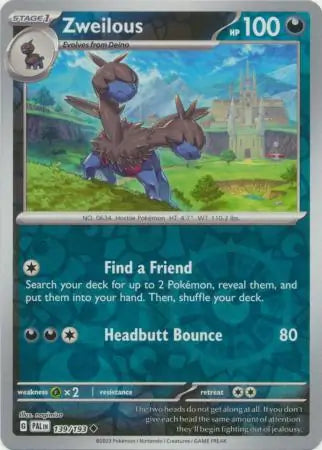 139/193 Zweilous Reverse Holo Paldea Evolved Pokémon Card