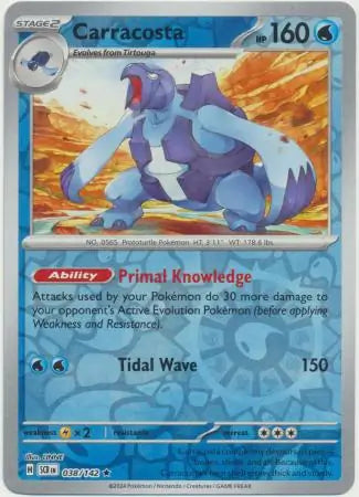 038/142 Carracosta Reverse Holo Stellar Crown Pokémon Card