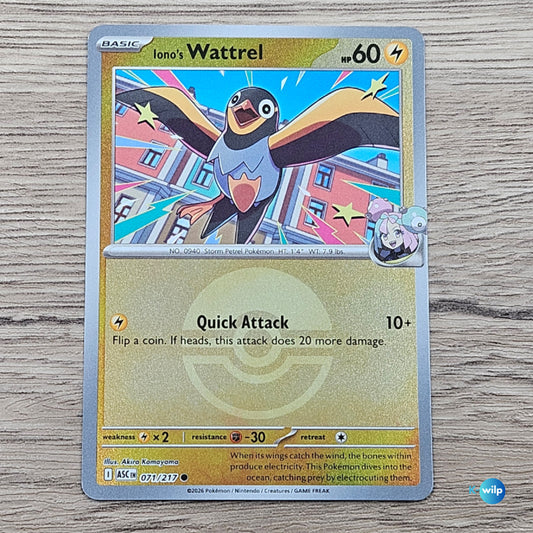 071/217 Iono's Wattrel Pokeball Reverse Holo Ascended Heroes Pokémon Trading Card