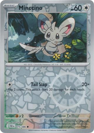 075/086 Minccino Reverse Holo Black Bolt Pokémon Card