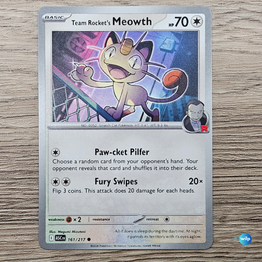 161/217 Team Rocket's Meowth Ascended Heroes Pokémon Trading Card