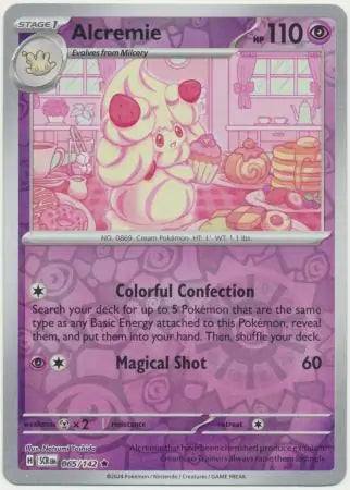 065/142 Alcremie Reverse Holo Stellar Crown Pokémon Card