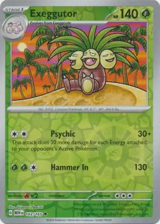 103/165 Exeggutor Reverse Holo 151 Pokémon Card