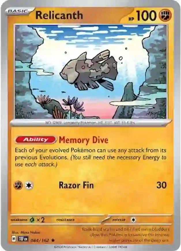 084/162 Relicanth Scarlet & Violet Temporal Forces Pokémon Card