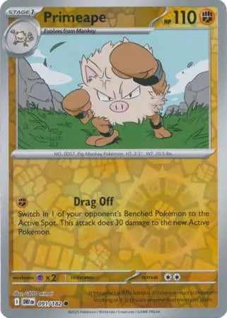091/182 Primeape Reverse Holo Destined Rivals Pokémon Card
