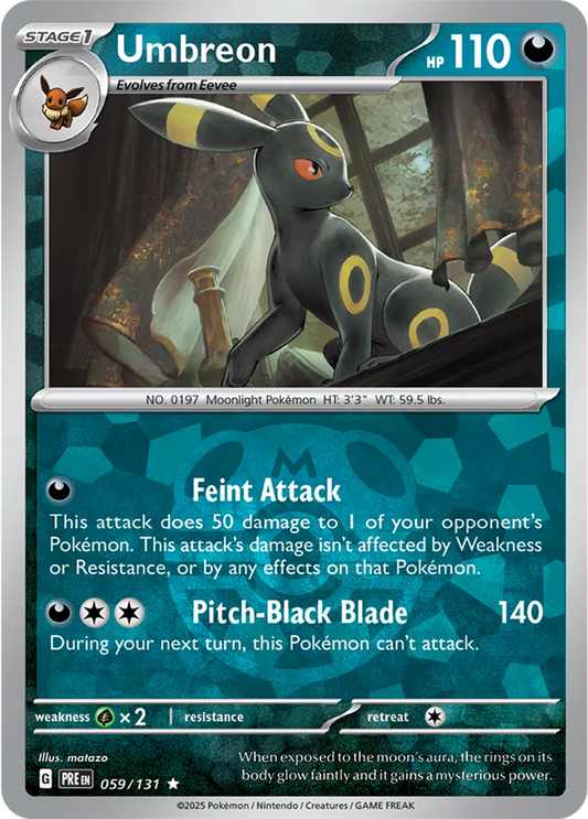 059/131 Umbreon Master Ball Holo Prismatic Evolutions Pokémon Card