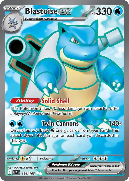 184/165 Blastoise ex 151 Pokémon Card
