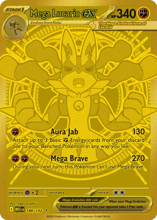 188/132 Mega Lucario ex Mega Evolution Pokémon Card