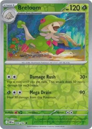 006/182 Breloom Reverse Holo Destined Rivals Pokémon Card