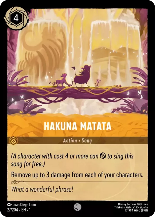 027/204 Hakuna Matata Disney Lorcana The First Chapter Card