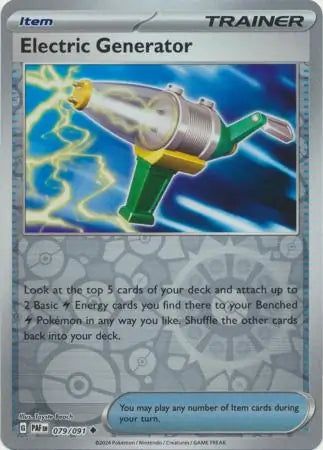 079/091 Electric Generator Reverse Holo Paldean Fates Pokémon Card