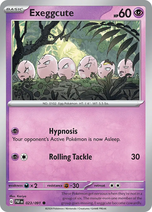 023/091 Exeggcute Paldean Fates Pokémon Card