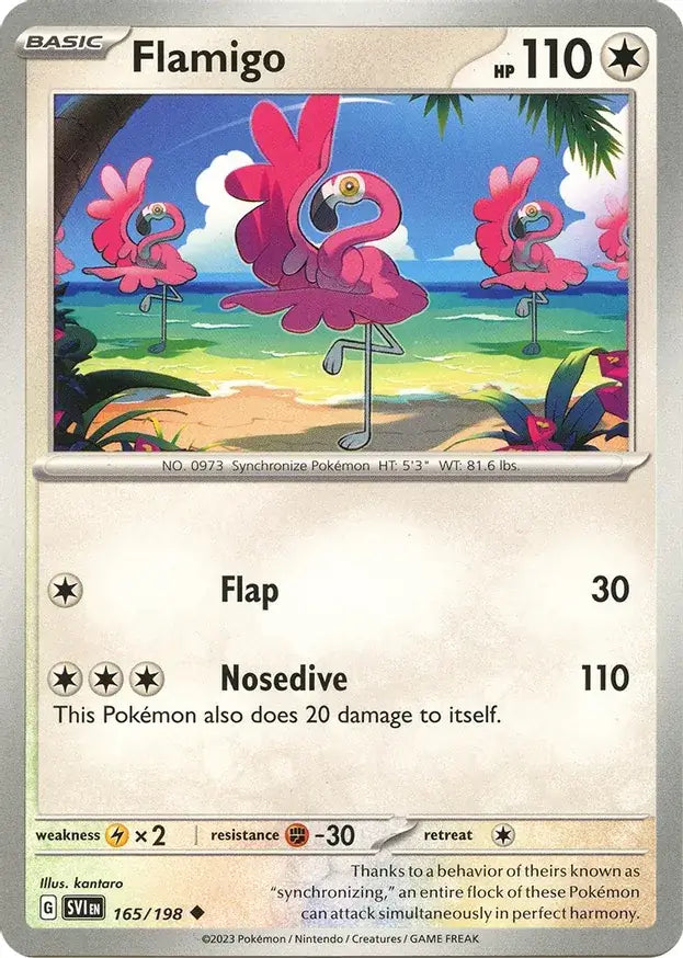165/198 Flamigo Scarlet & Violet Base Set Pokémon Card
