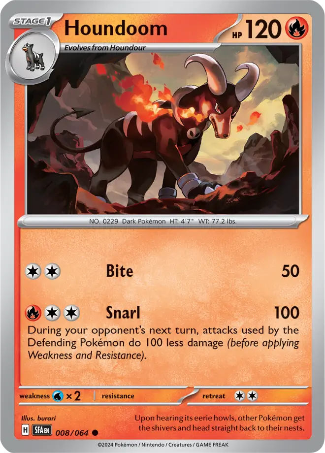 008/064 Houndoom Shrouded Fable Pokémon Card