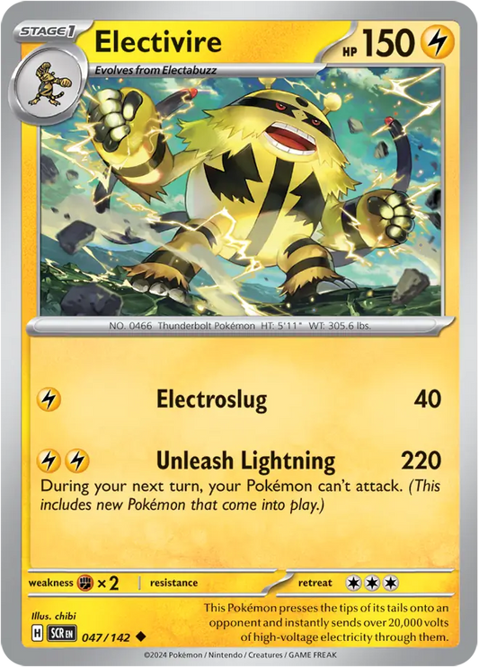 047/142 Electivire Stellar Crown Pokémon Card