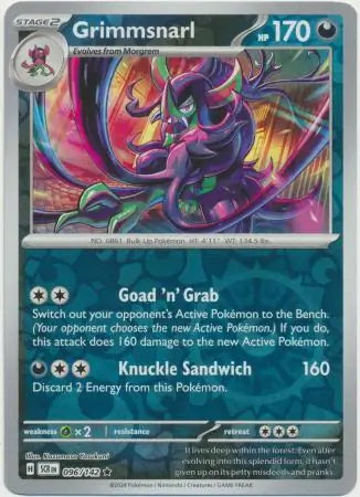 096/142 Grimmsnarl Reverse Holo Stellar Crown Pokémon Card