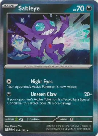136/193 Sableye Paldea Evolved Pokémon Card