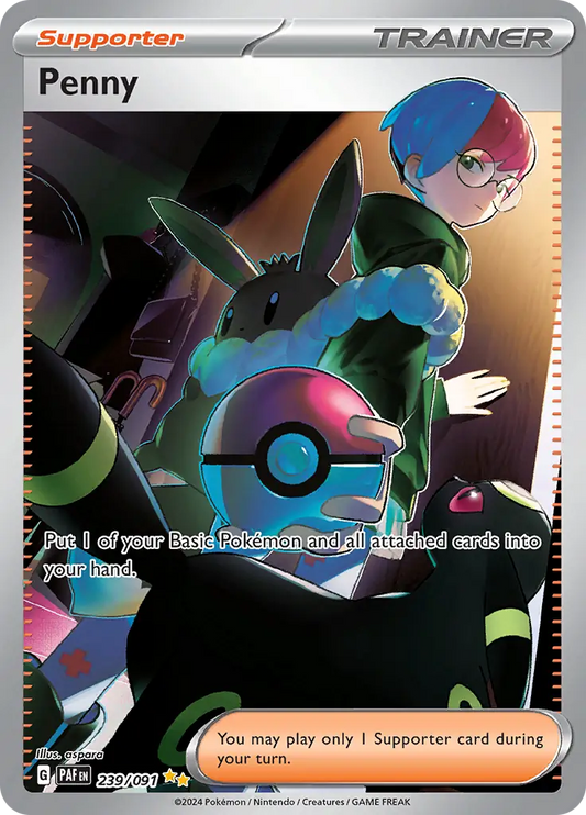 239/091 Penny Paldean Fates Pokémon Card