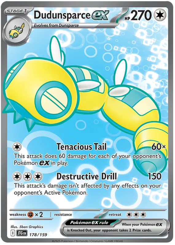 178/159 Dudunsparce ex Journey Together Pokémon Card