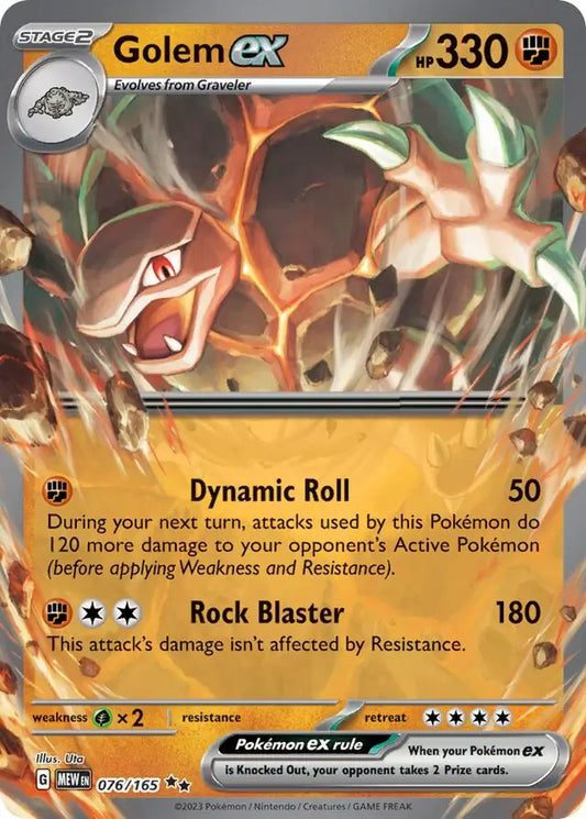 076/165 Golem ex 151 Pokémon Card