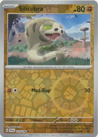 119/198 Silicobra Reverse Holo Scarlet & Violet Base Set Pokémon Card