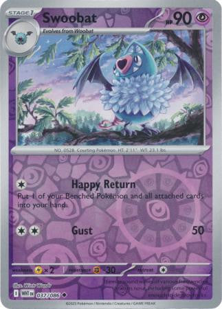 037/086 Swoobat Reverse Holo White Flare Pokémon Card