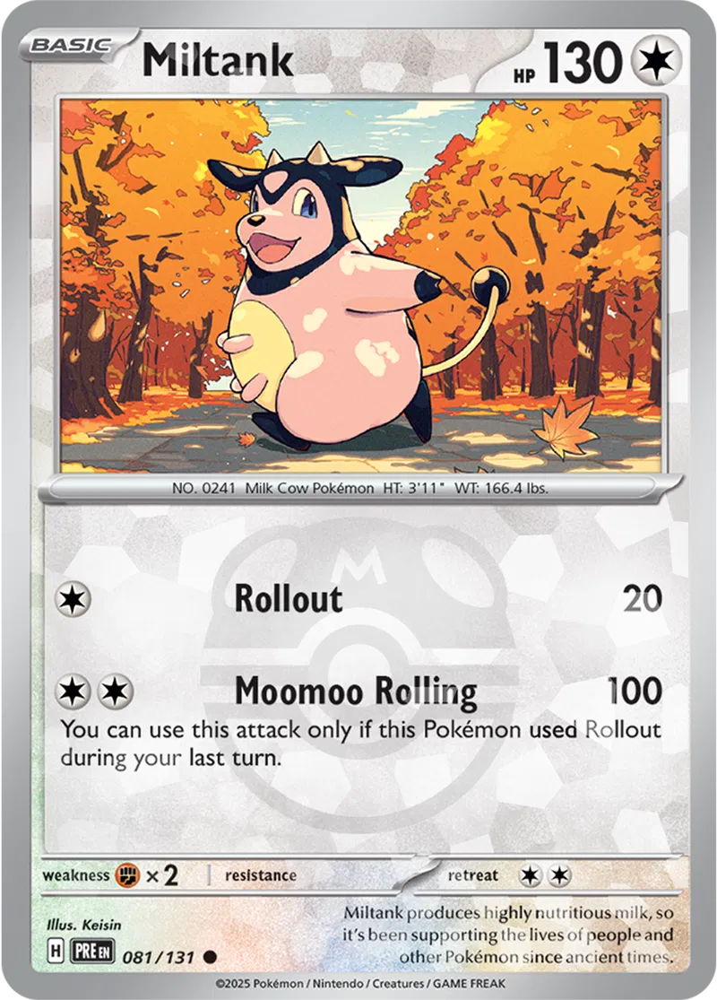 081/131 Miltank Master Ball Holo Prismatic Evolutions Pokémon Card