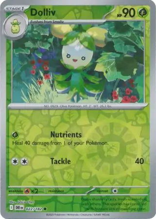 022/182 Dolliv Reverse Holo Destined Rivals Pokémon Card