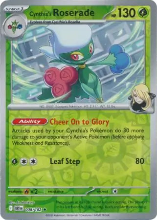 008/182 Cynthia's Roserade Reverse Holo Destined Rivals Pokémon Card