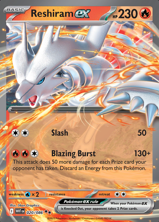 020/086 Reshiram ex S&V White Flare Double Rare Holo Pokémon Card