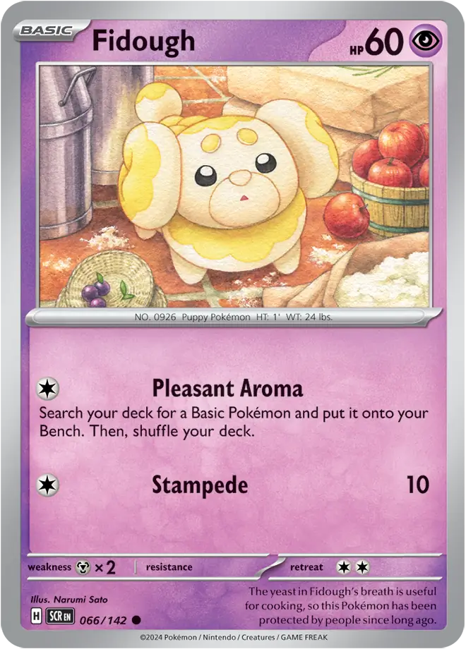 066/142 Fidough Stellar Crown Pokémon Card