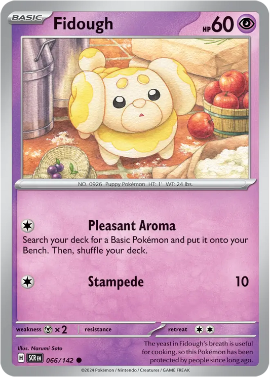 066/142 Fidough Stellar Crown Pokémon Card