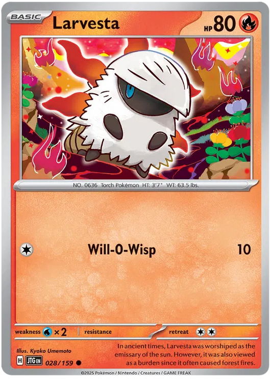 028/159 Larvesta Journey Together Pokémon Card