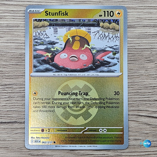 062/217 Stunfisk Reverse Holo Ascended Heroes Pokémon Trading Card