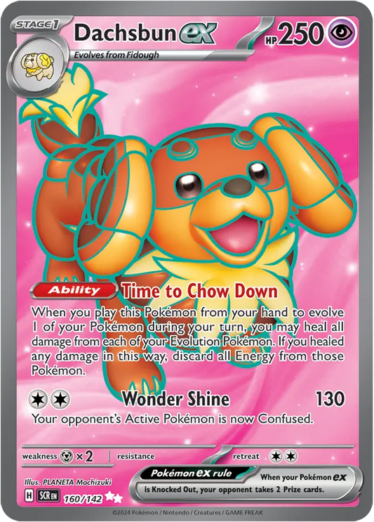 160/142 Dachsbun ex Stellar Crown Pokémon Card