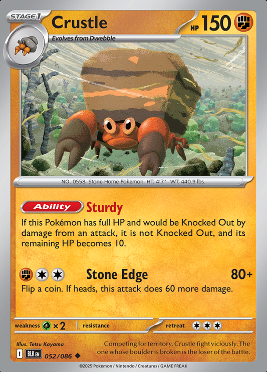 052/086 Crustle Black Bolt Pokémon Card
