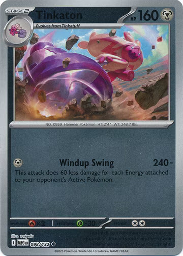 098/132 Tinkaton Reverse Holo Mega Evolution Pokémon Card
