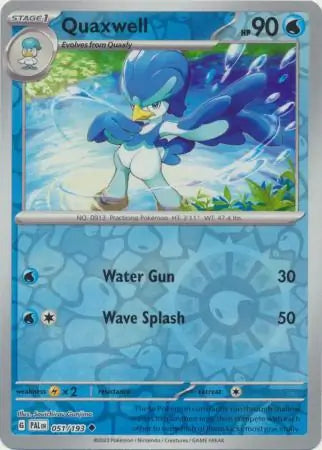 051/193 Quaxwell Reverse Holo Paldea Evolved Pokémon Card