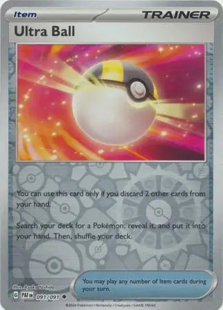 091/091 Ultra Ball Reverse Holo Paldean Fates Pokémon Card