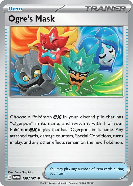 159/167 Ogre's Mask Twilight Masquerade Pokémon Card