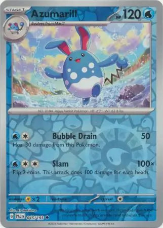 045/193 Azumarill Reverse Holo Paldea Evolved Pokémon Card