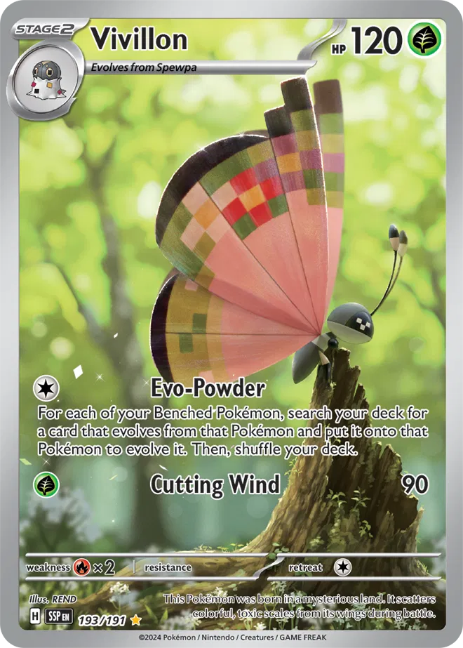 193/191 Vivillon Surging Sparks Pokémon Card