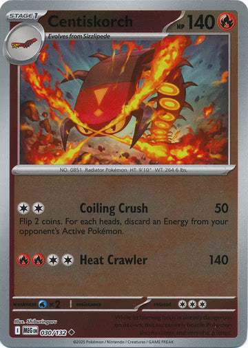 030/132 Centiskorch Reverse Holo Mega Evolution Pokémon Card