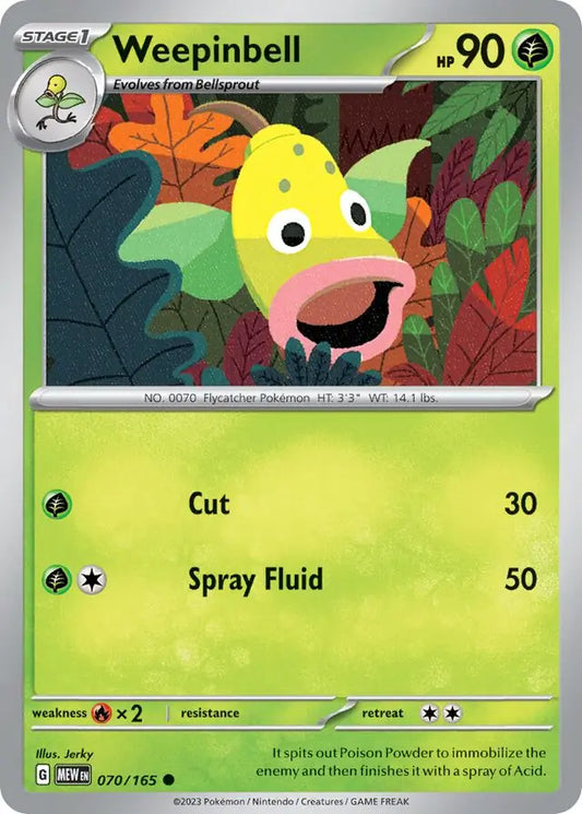 070/165 Weepinbell 151 Pokémon Card