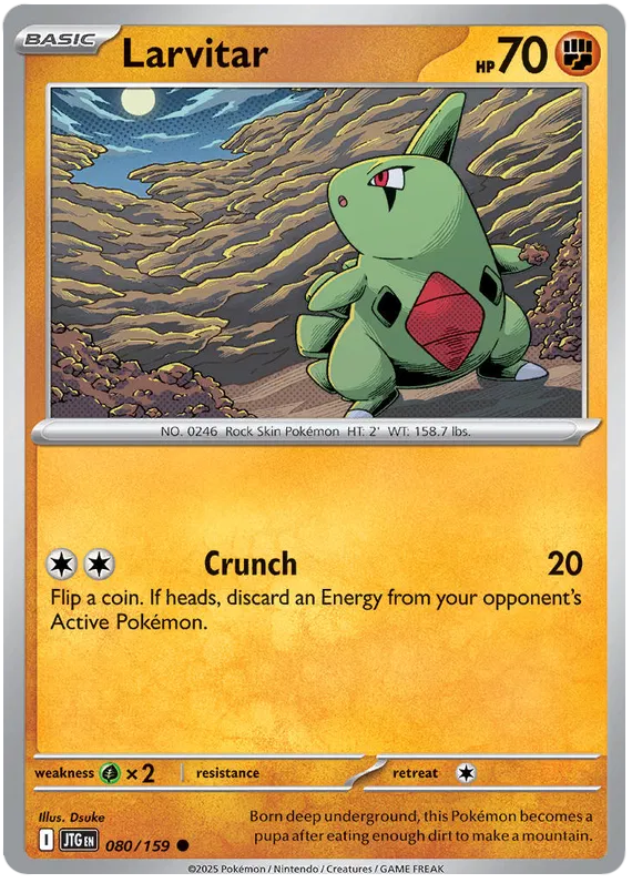 080/159 Larvitar Journey Together Pokémon Card