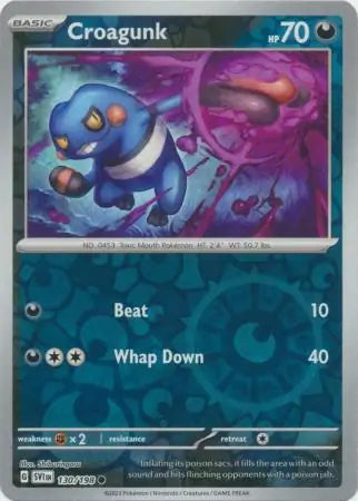 130/198 Croagunk Reverse Holo Scarlet & Violet Base Set Pokémon Card