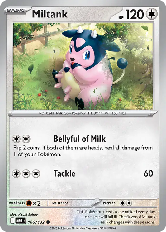 106/132 Miltank Mega Evolution Pokémon Card