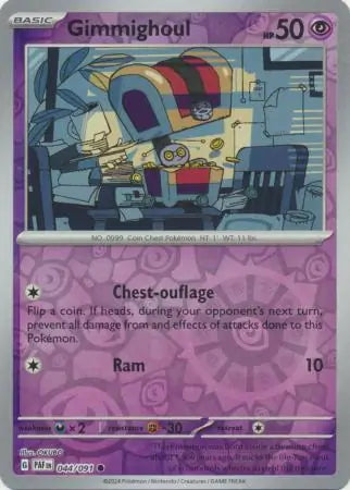 044/091 Gimmighoul Reverse Holo Paldean Fates Pokémon Card