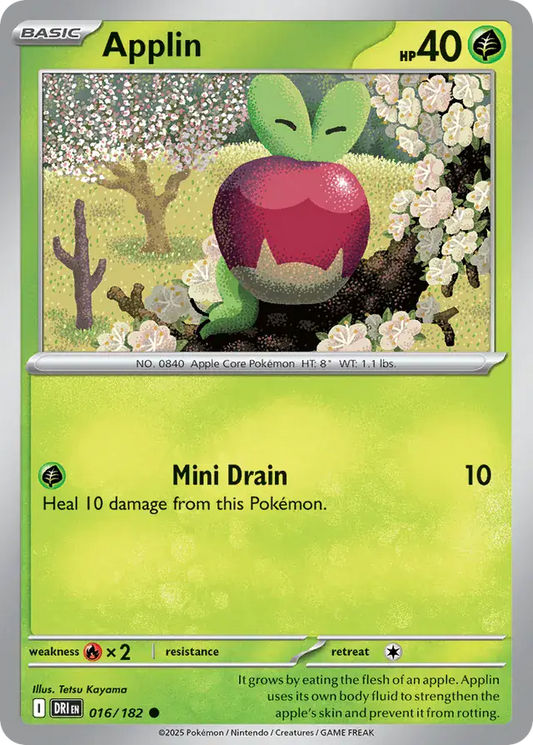 016/182 Applin Destined Rivals Pokémon Card