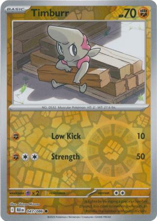 047/086 Timburr Reverse Holo Black Bolt Pokémon Card